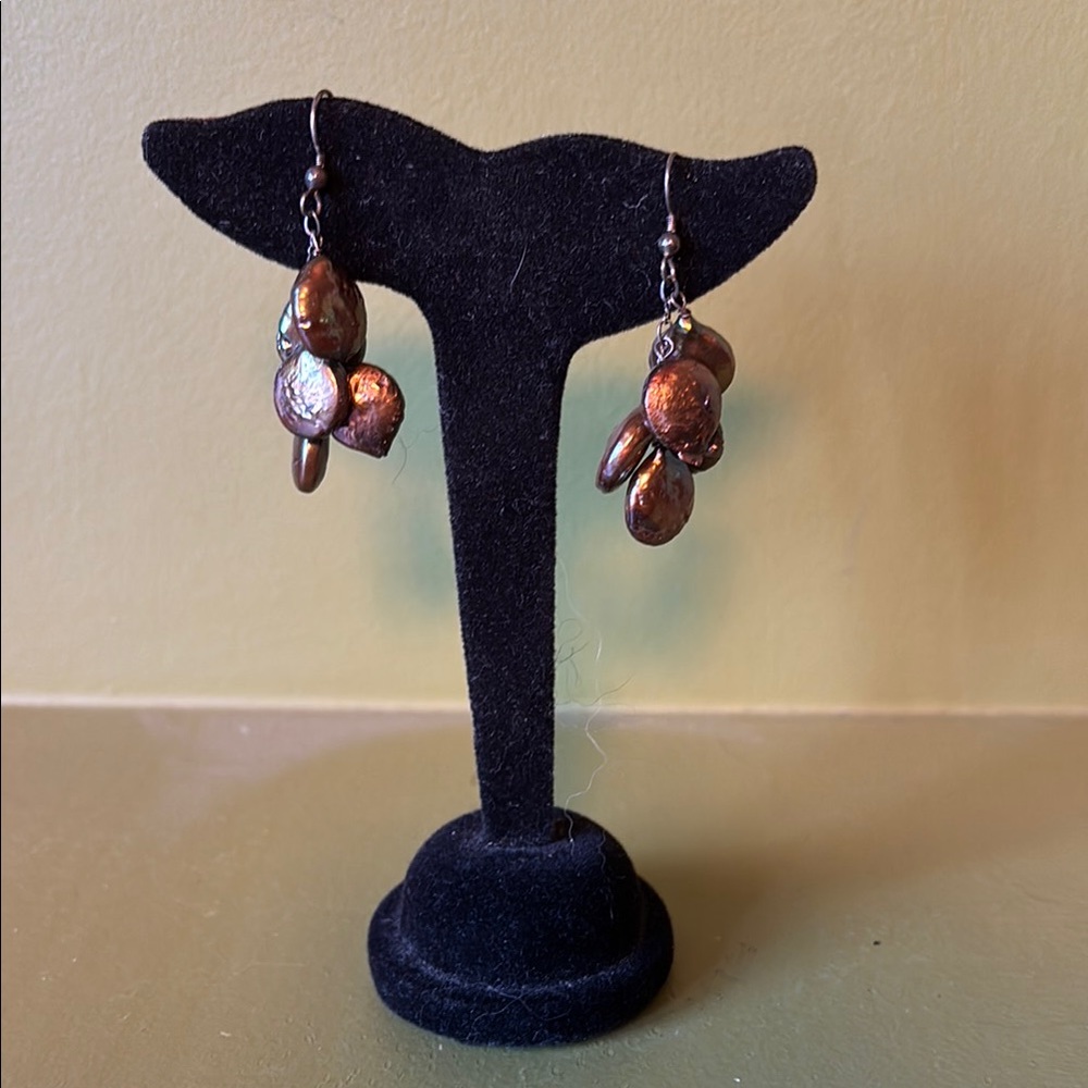 Elegant Brown Dangle Earrings